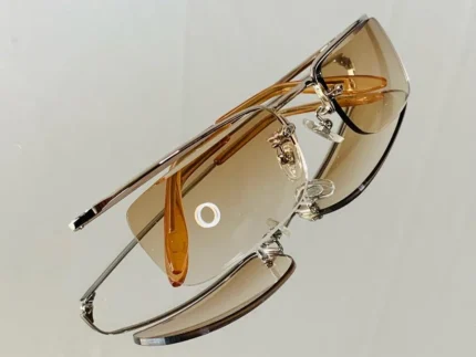 CAPRIO 3MG411Y 갈색 반무테 디자인 선글라스 _ 차량용 UV차단 액세서리